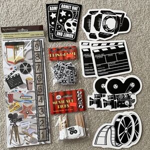 Movie Set Cinema Cutouts Décor Party Accessory Confetti Stickers Picks Film